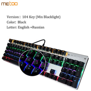 Metoo Edition LED Backlit Mechanical Keyboard | 87/104 keys, Anti-ghosting, English/Russian