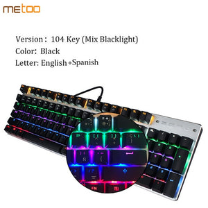 Metoo Edition LED Backlit Mechanical Keyboard | 87/104 keys, Anti-ghosting, English/Russian