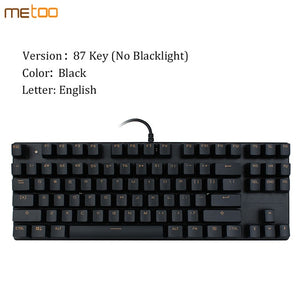 Metoo Edition LED Backlit Mechanical Keyboard | 87/104 keys, Anti-ghosting, English/Russian