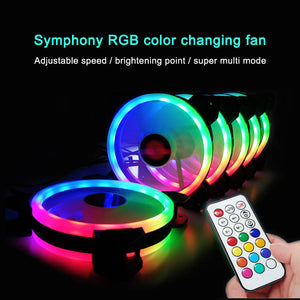 RGB 12V 6 Pin 12cm Cooling Fan with Controller