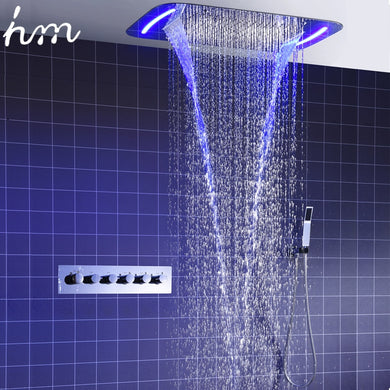 HM Rain Shower System Ceiling Mount Multifunction With Electric High Flow Thermostatic Diverter